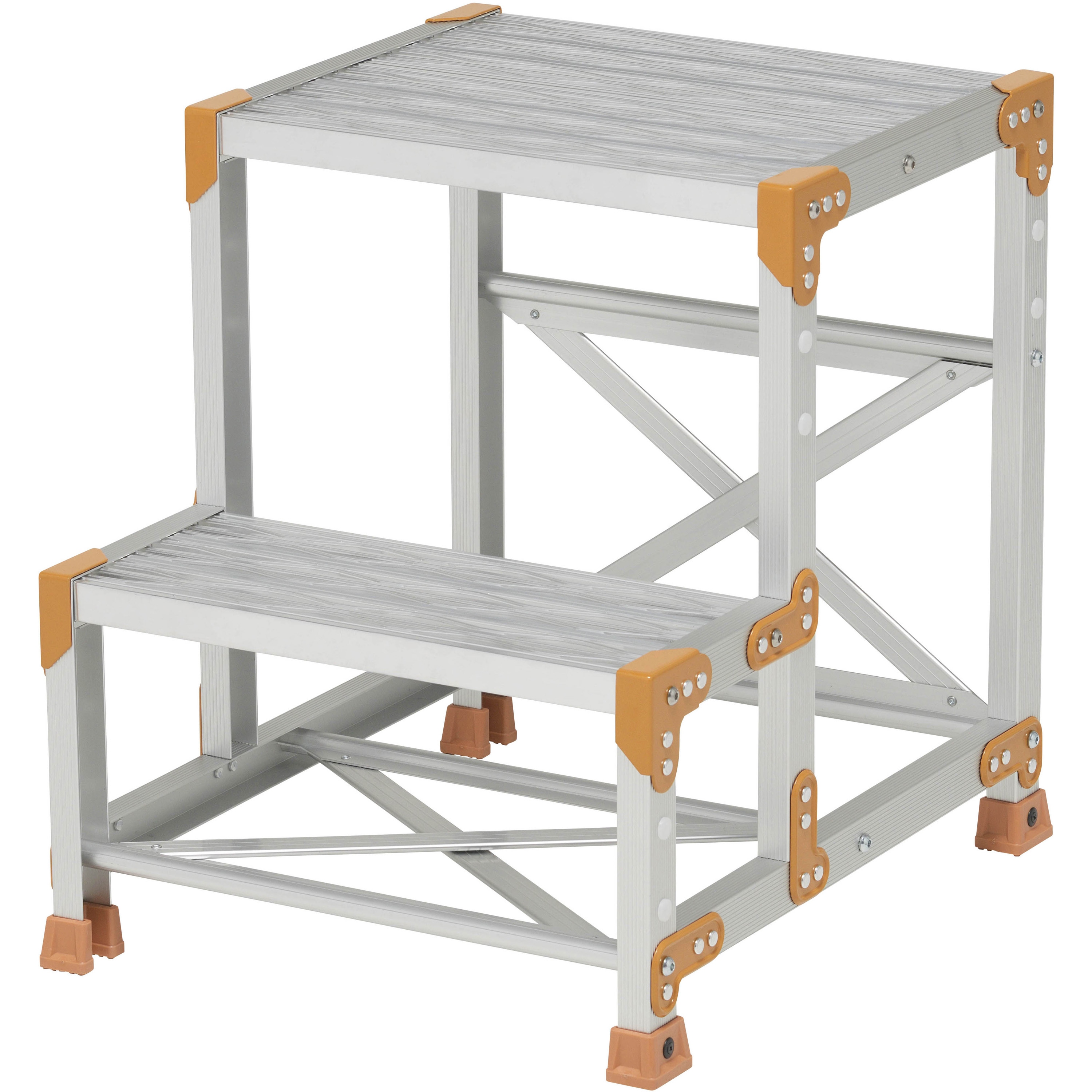 FGR-2560 Danchi(ダンチ) 作業台 2段 FGR (踏面:グレーチングタイプ) ピカコーポレイション 組立式 天板高さ0.6m