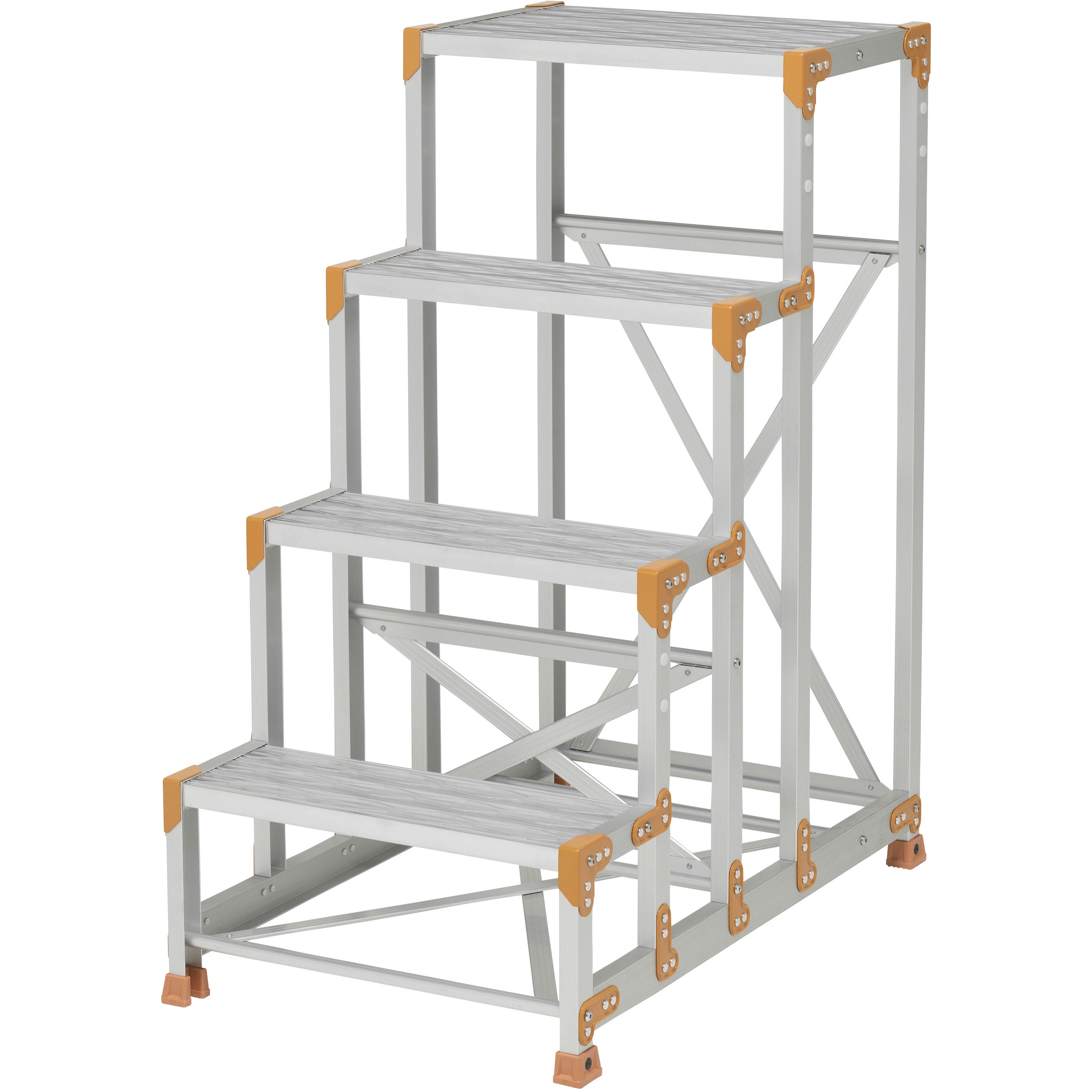 FGR-46120 Danchi(ダンチ) 作業台 4段 FGR (踏面:グレーチングタイプ) ピカコーポレイション 組立式 天板高さ1.2m