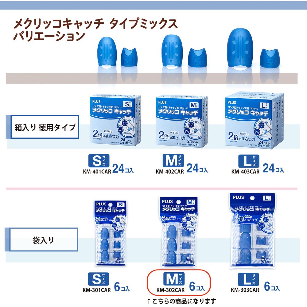 KM-302CAR(35818) 指サック メクリッコキャッチ タイプミックス PLUS