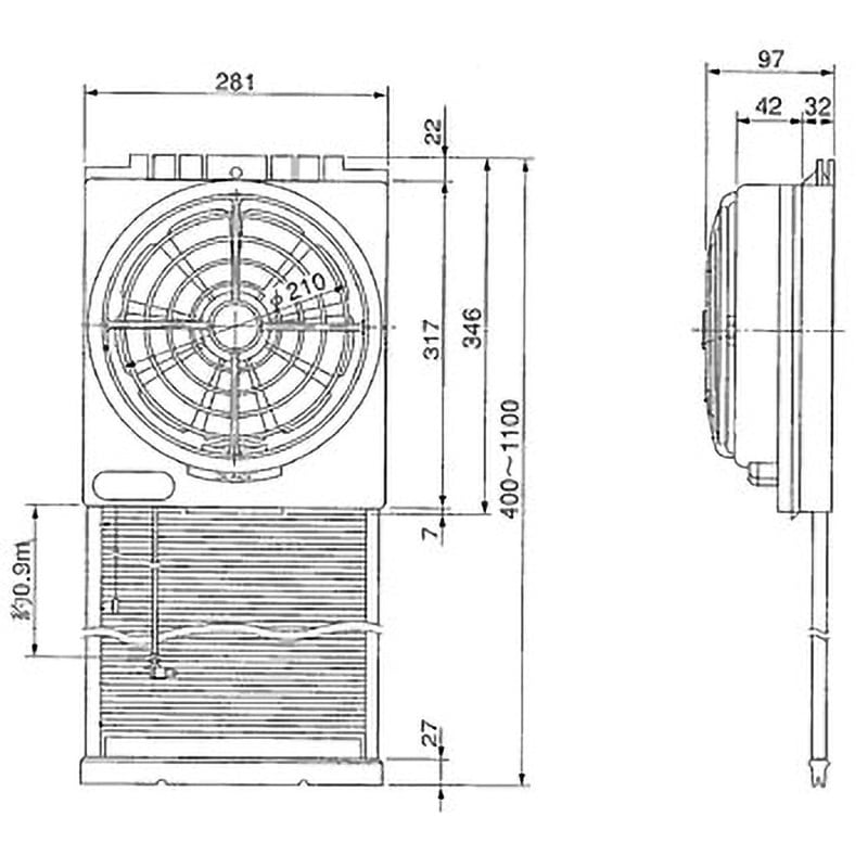 VFW-20X2 窓用換気扇 東芝キヤリア コードプラグ付 VFW-20X2 - 【通販モノタロウ】