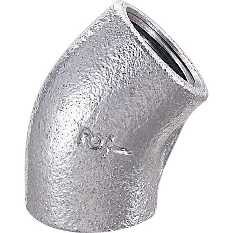 45°L 45°エルボ 可鍛鋳鉄製管継手 (白) 吉年 呼び径100A - 【通販