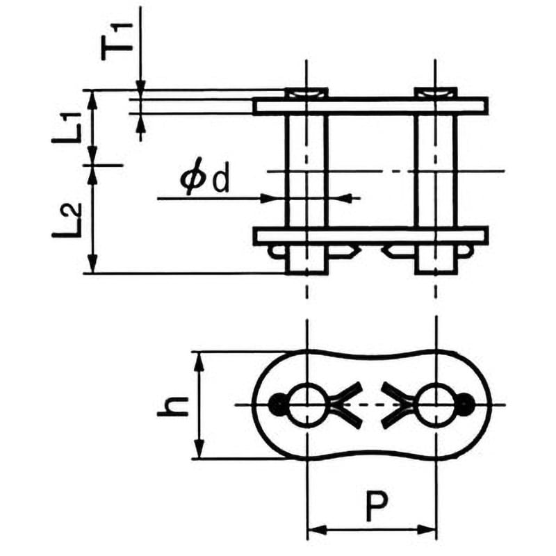 RS120-1-MWJL RSローラチェーン用 ジョイントリンク 1列 1個 RS120-1-MWJL RSローラチェーン用 ジョイントリンク 1列 1個