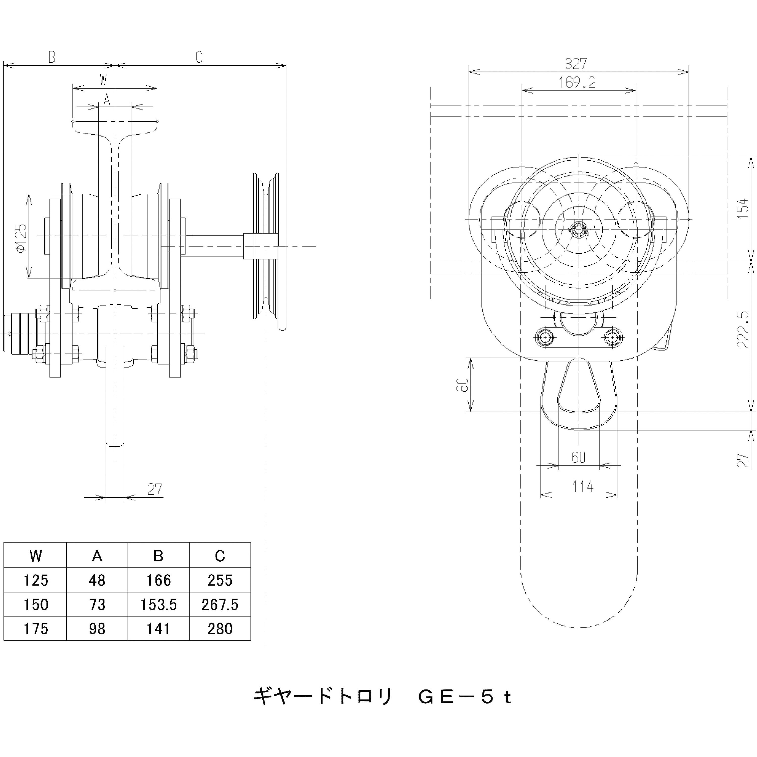 GE-05040 ギヤートロリ 1台 象印チェンブロック 【通販サイトMonotaRO】