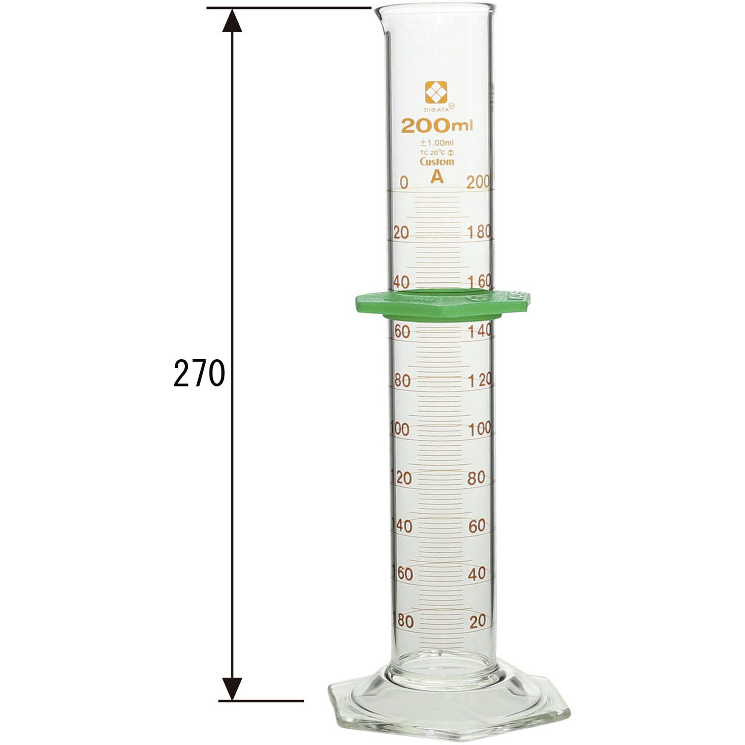 026500-200 メスシリンダー カスタムA SIBATA(柴田科学) 目盛あり