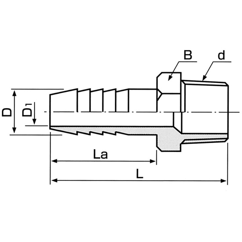HN-1627 ホースニップル アソー 全長60mmタケノコ外径27mm HN-1627