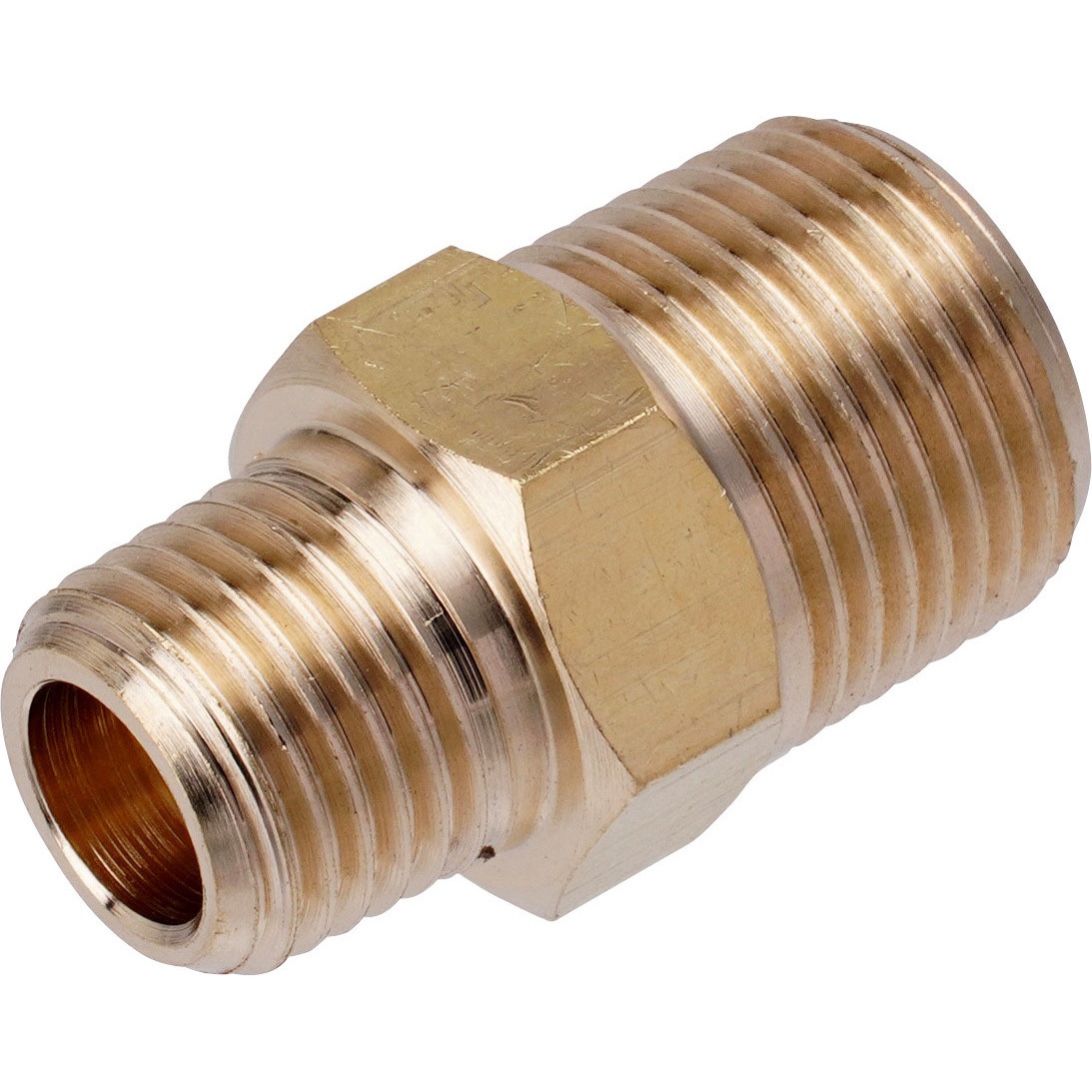 NE-1023 異径六角ニップル アソー ねじ込み継手 呼び径PT1/4×PT3