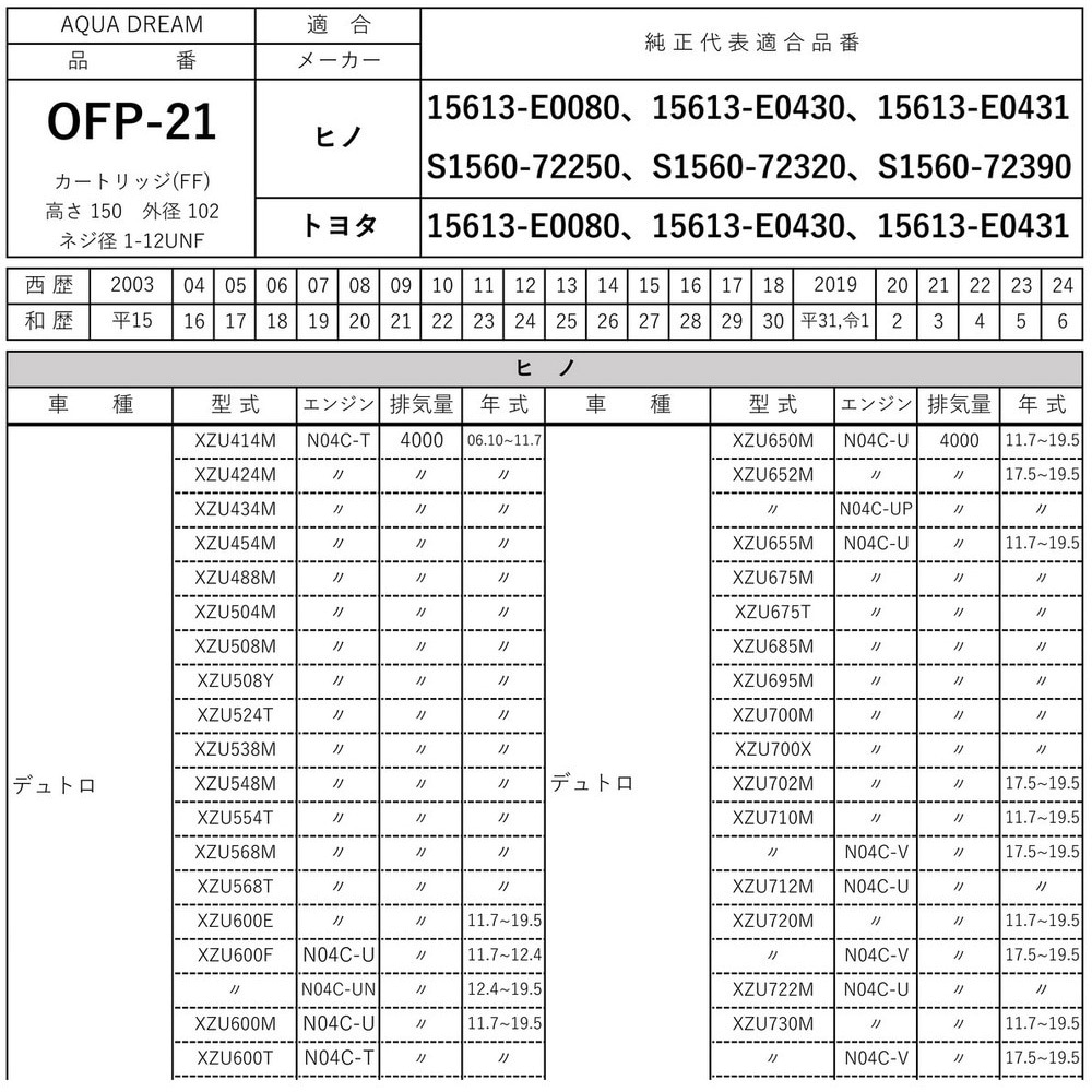 〜アチューメント一覧〜 AD-OFP-21 PLATINUM オイルフィルター 1個 AQUA DREAM(アクアドリーム