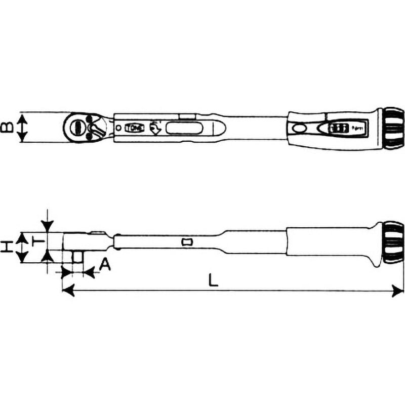 T3MN50 プレセット形トルクレンチ (ダイレクトセットタイプ) トネ TONE (前田金属工業) デジタル形 トルク調整範囲10～50N・m  最小目盛0.5N・m 差込角9.5mm全長308mm - 【通販モノタロウ】