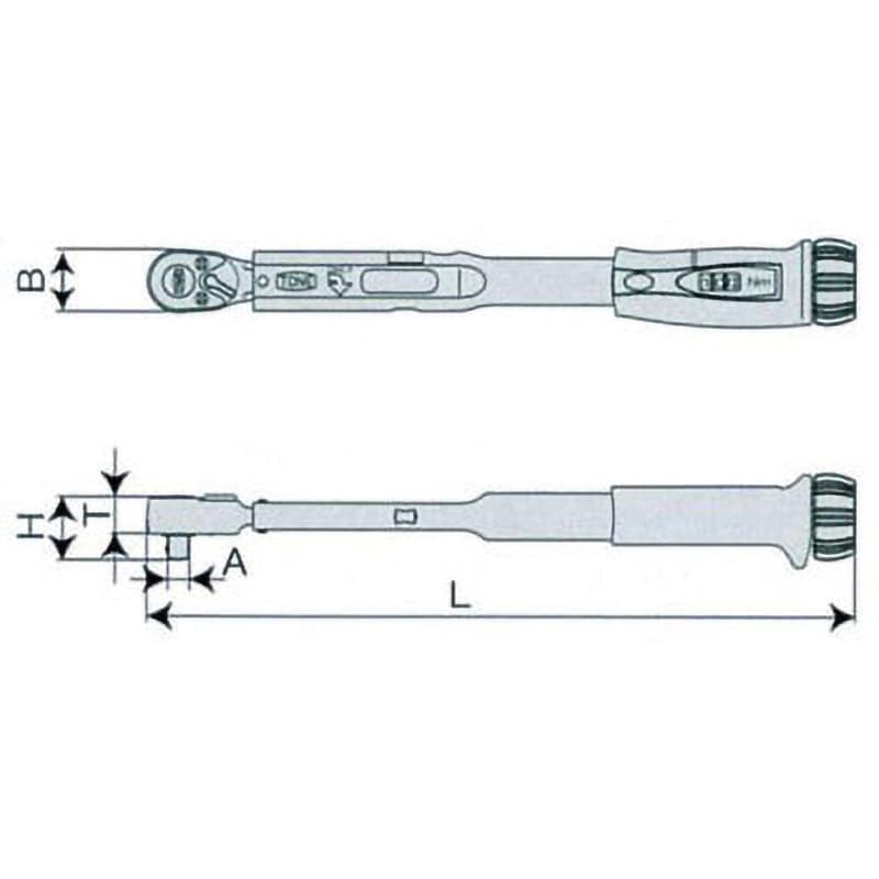 T4MN200 プレセット形トルクレンチ (ダイレクトセットタイプ) トネ TONE (前田金属工業) デジタル形 トルク調整範囲40～200N・m  最小目盛2N・m 差込角12.7mm全長526mm - 【通販モノタロウ】