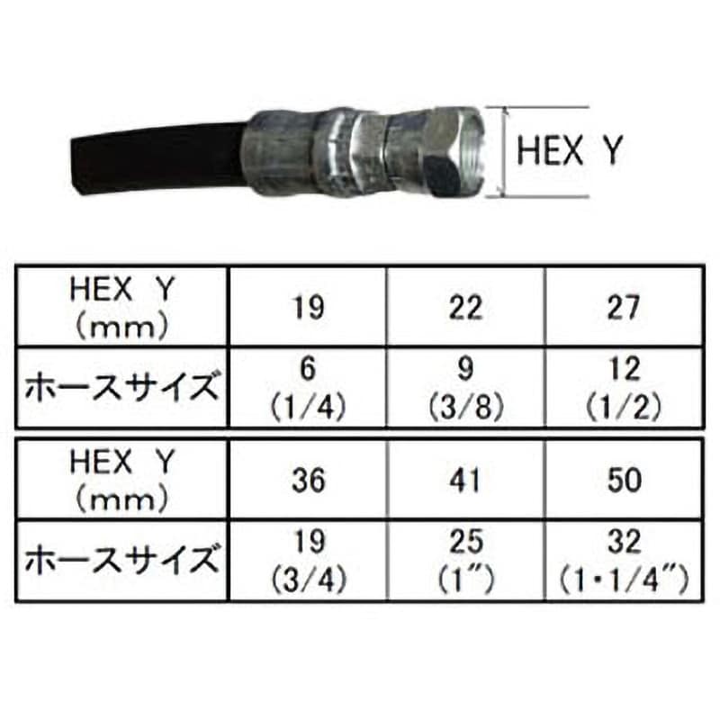 L35 12-640 1009+1005=1005+1009 中圧ホース L35 12(両端金具1005+アダプタ付) 横浜ゴム(YOKOHAMA)  最高使用圧力3.5MPa ねじ径G(PF)1/2長さ640mm - 【通販モノタロウ】