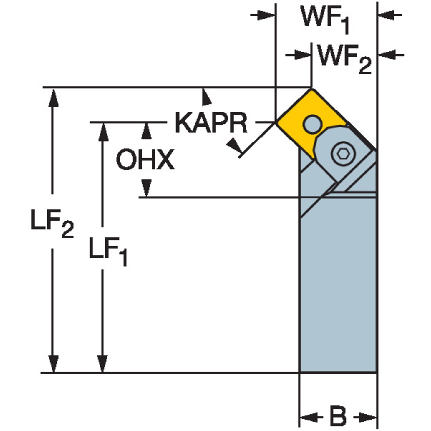 MSSNR2525M12 T-Max(R) P旋削加工用シャンクバイト 正方形90°チップ