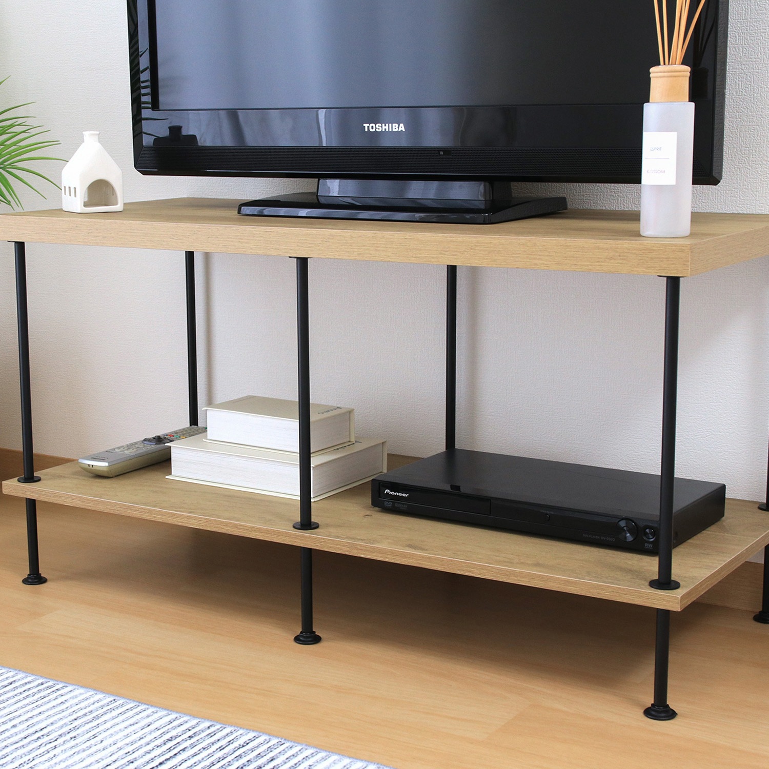 テレビ台 ナチュラルウッド メタル 71883 EZBOツイストロック TV台 不二貿易 ナチュラルオーク色 【通販