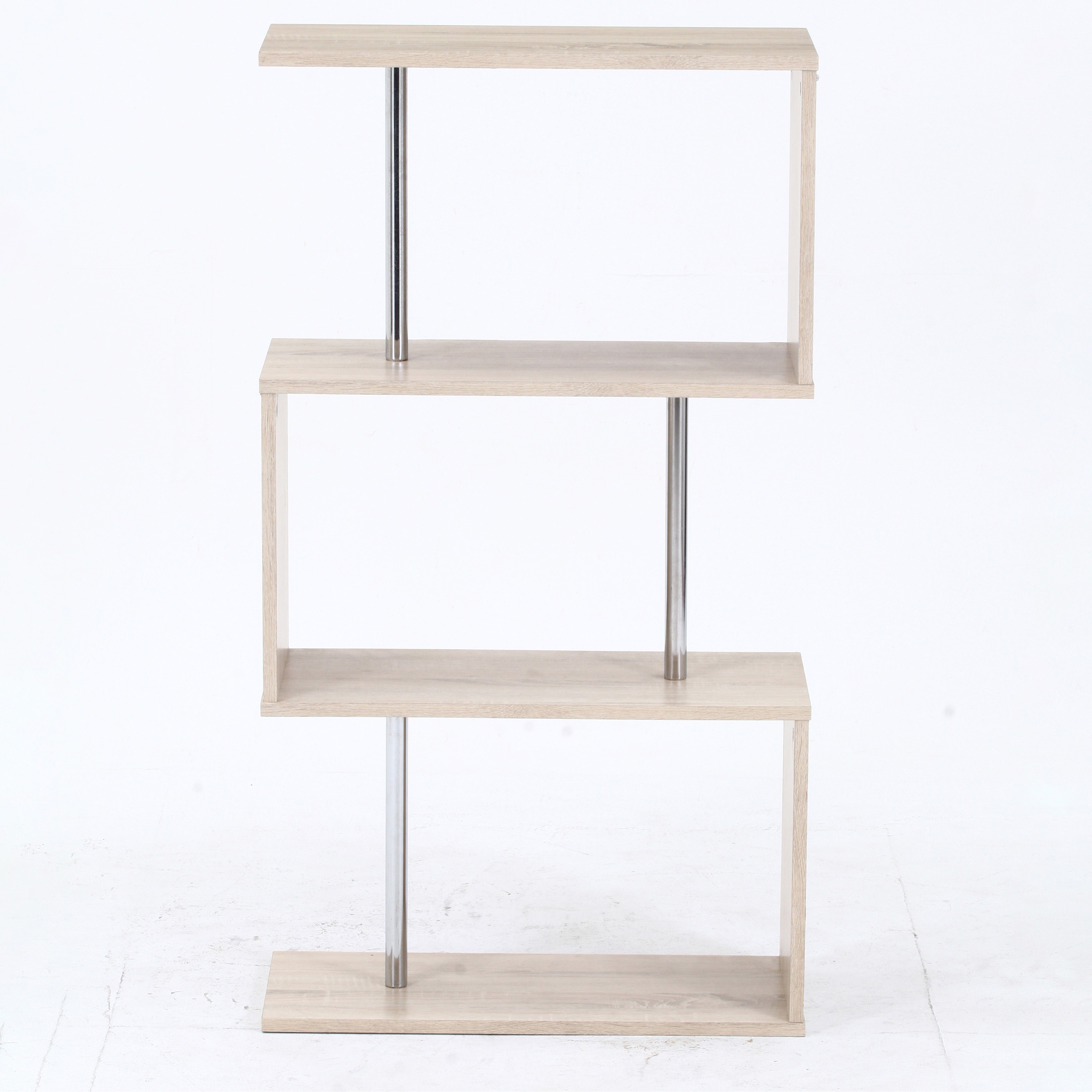 51486 S字型ディスプレイラック3段 オーク 1個 不二貿易 【通販