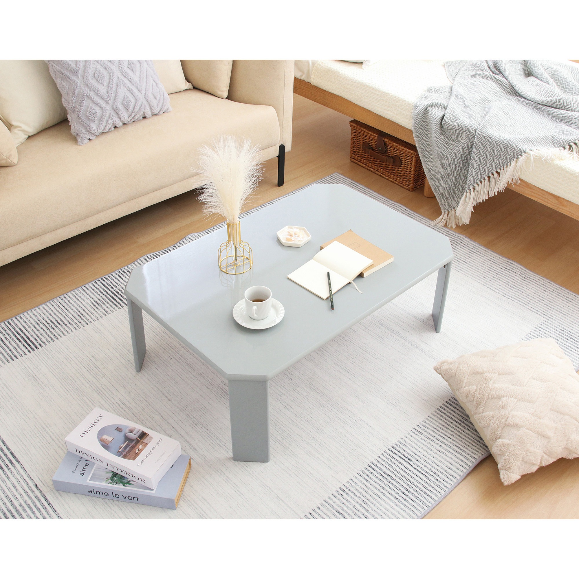 38707 UVローテーブル ルーチェ 90ライトグレー(428C) 不二貿易 高さ