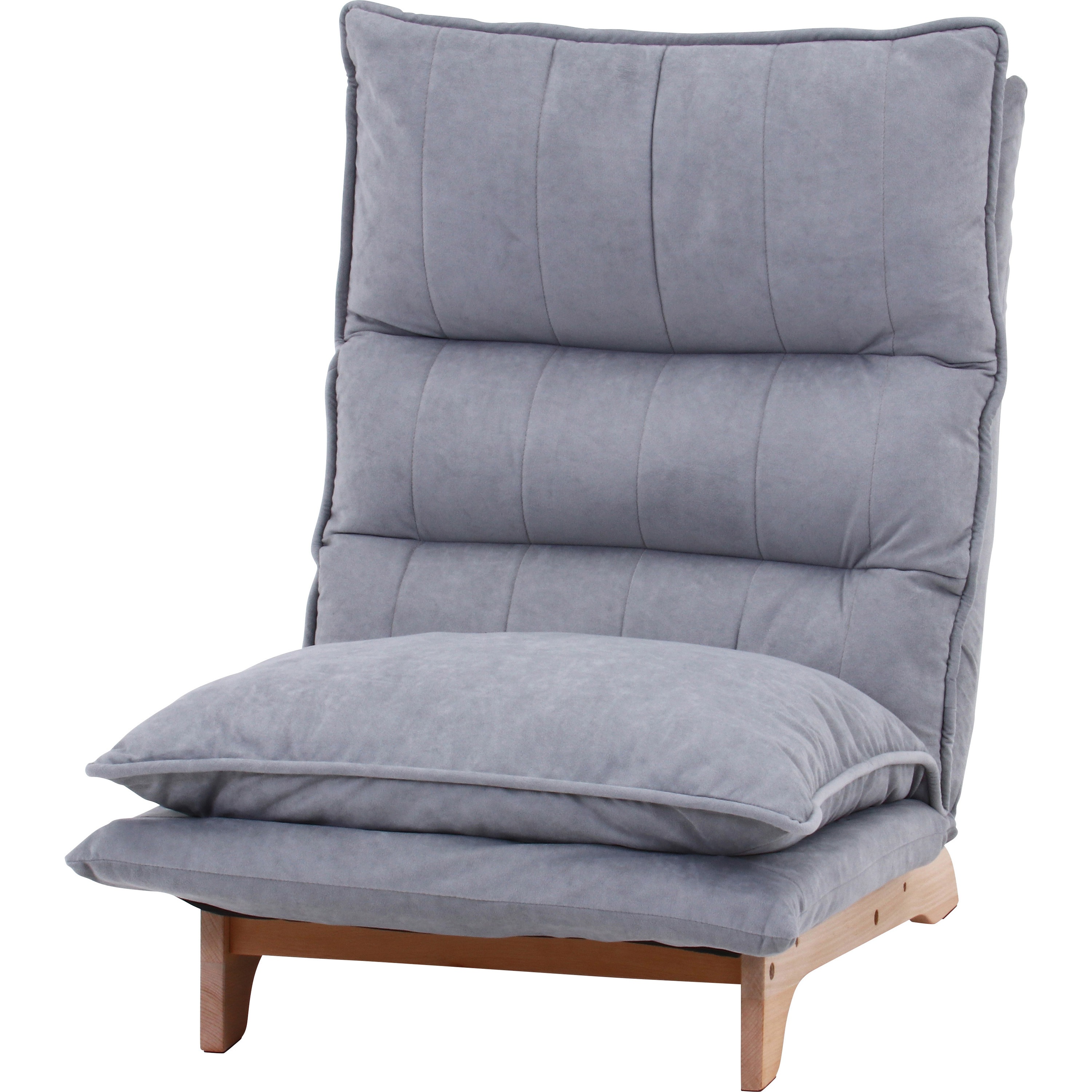 55205 連結出来るフロアチェア リューネ LGY(55203) 不二貿易 外寸法620×800～1100×650～840mm