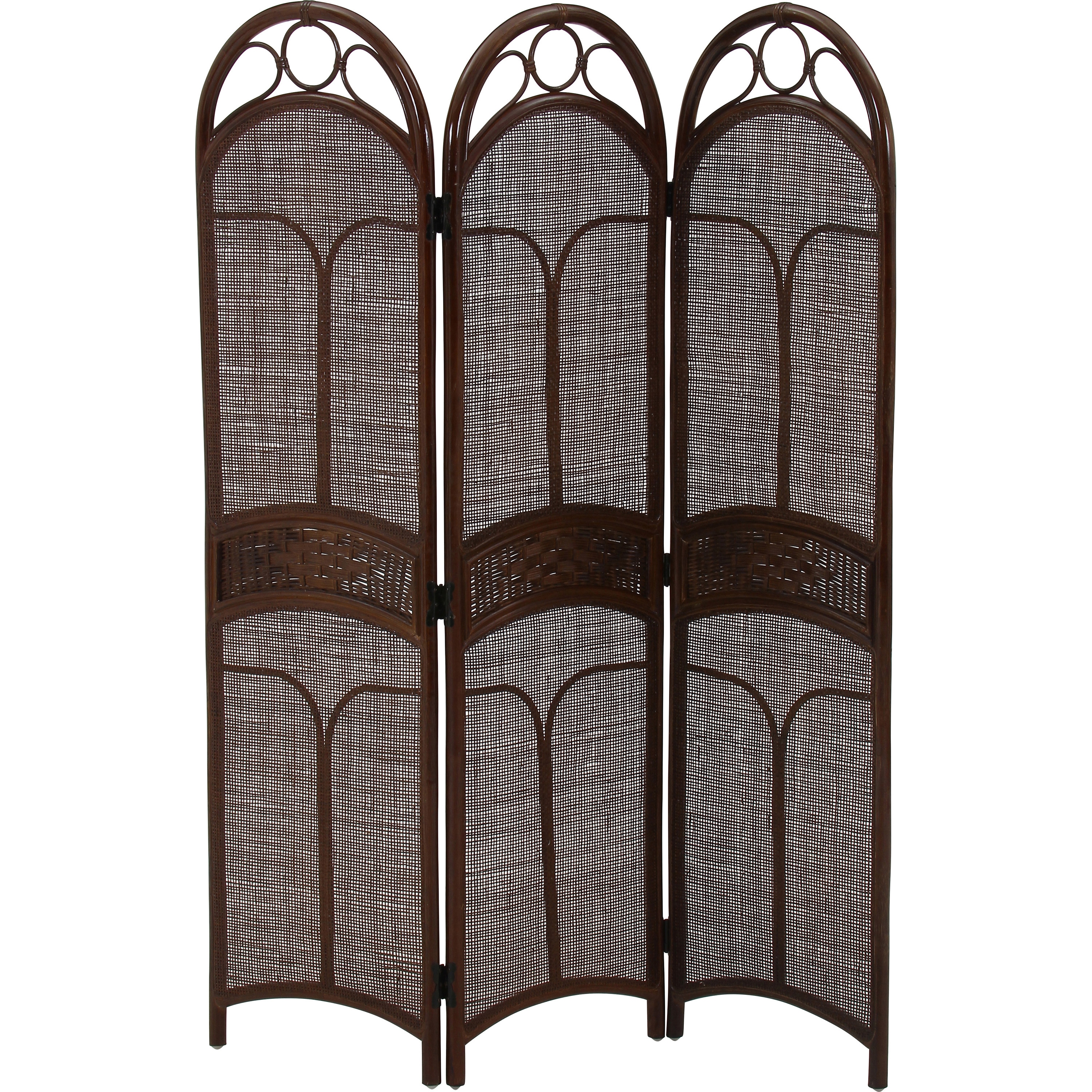 61881 ラタン スクリーン 3連 BR 1個 不二貿易 【通販モノタロウ】