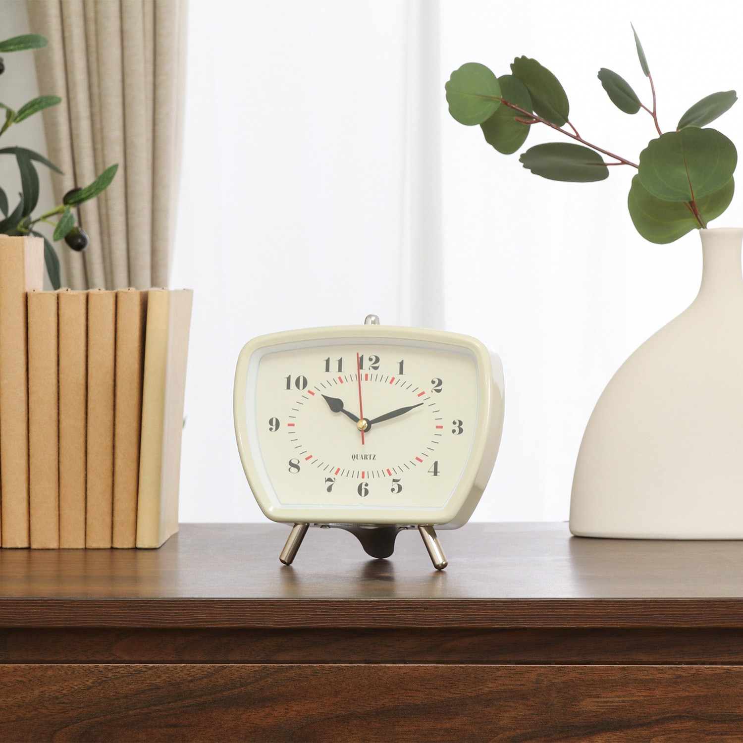 37714 置時計レトロ ホワイト 1個 不二貿易 【通販モノタロウ】