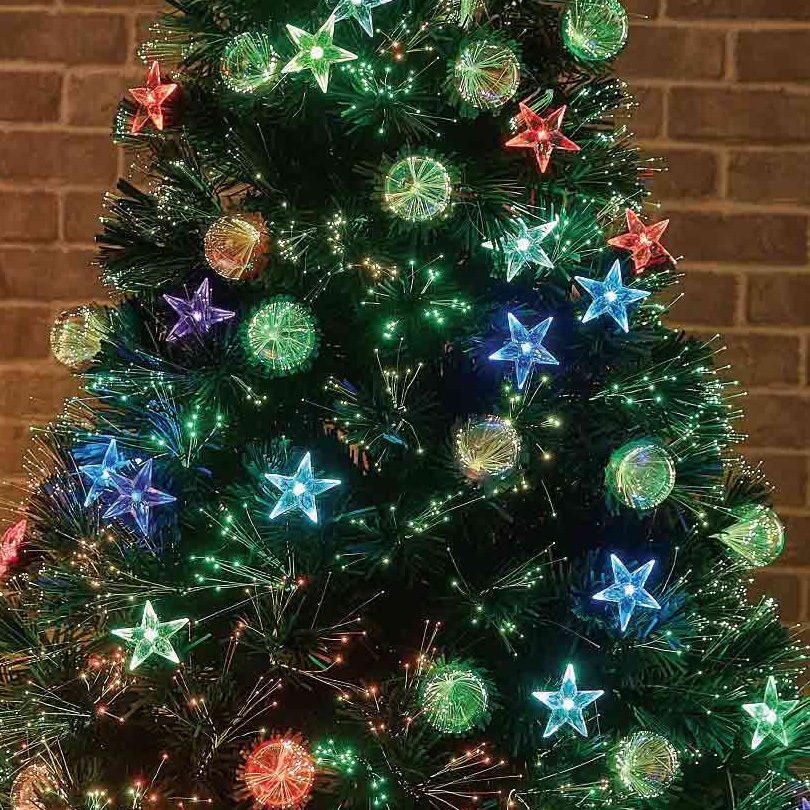 7892-5142 クリスマス グリーンファイバーツリー レインボースター 1本