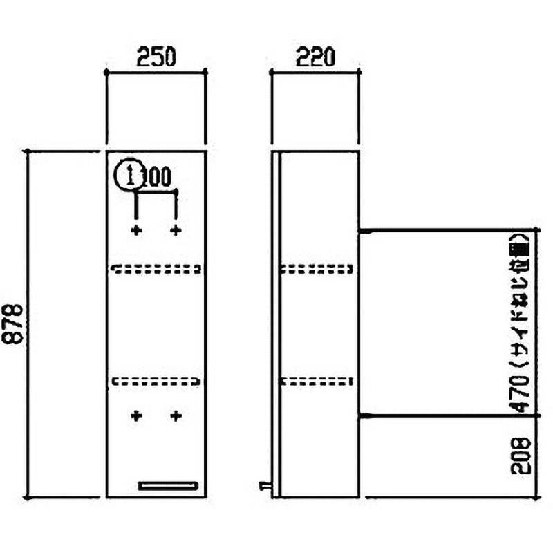 LYA251LK Vシリーズサイドキャビネット 1個 TOTO 【通販モノタロウ】