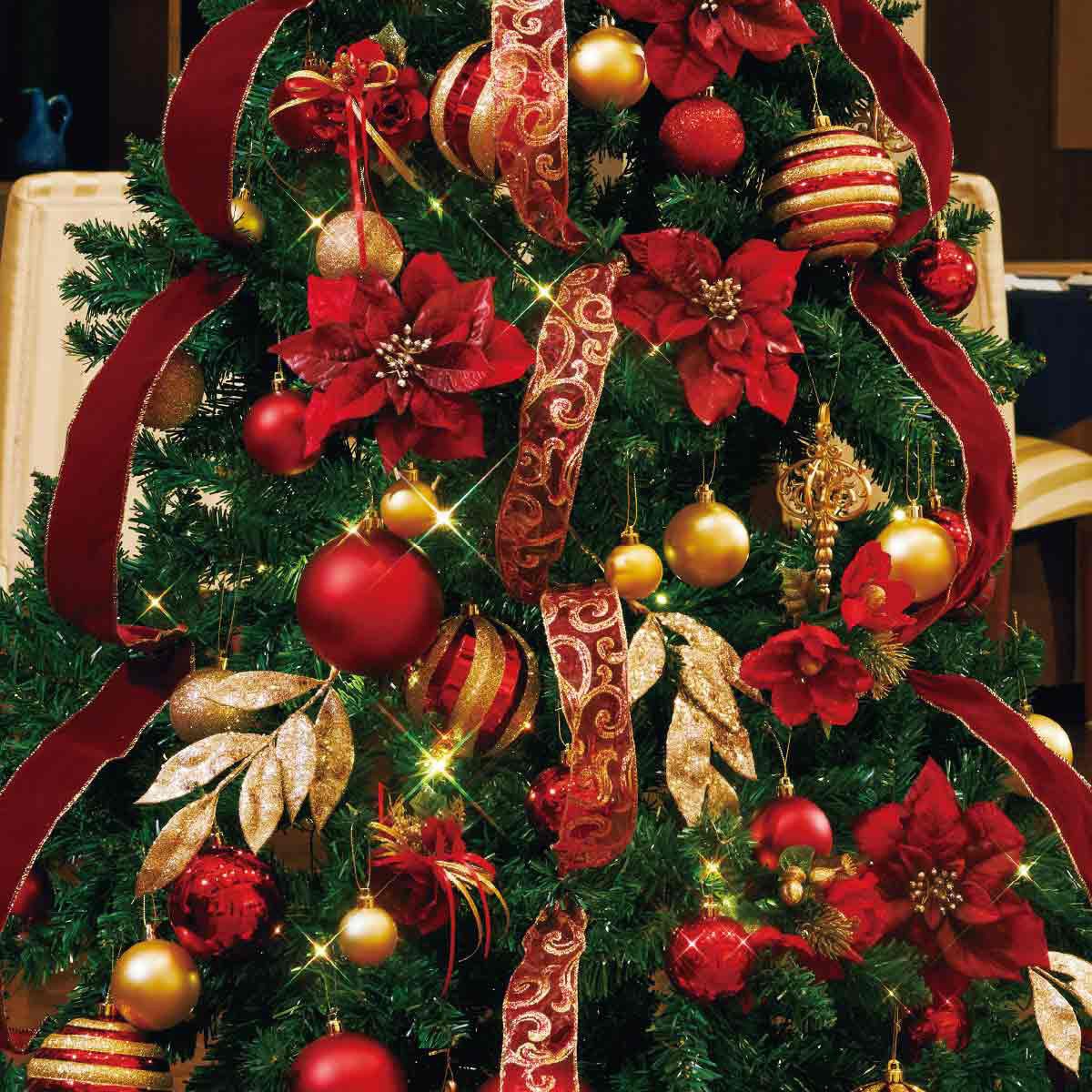 クリスマス用飾り 8813-396 クリスマス ツリーセット クリスマスレッド 1セット