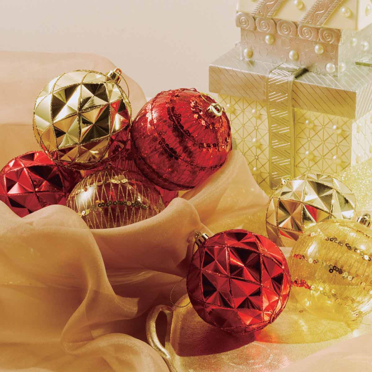 8185-3320 クリスマス オーナメントボール 10cm 1セット(4個) ストア