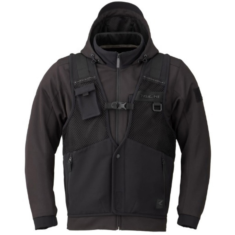 RSJ347 オーバーラップ メッシュパーカ RSタイチ 色BLACK/BLACK サイズL  RSJ347