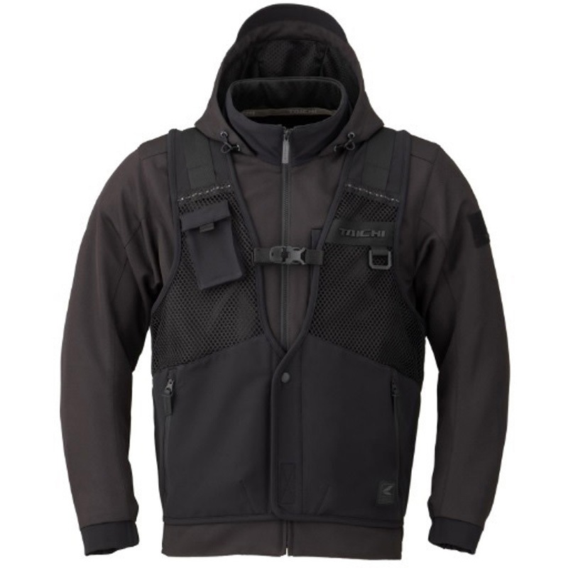 RSJ347 オーバーラップ メッシュパーカ RSタイチ 色BLACK/BLACK サイズXXL  RSJ347
