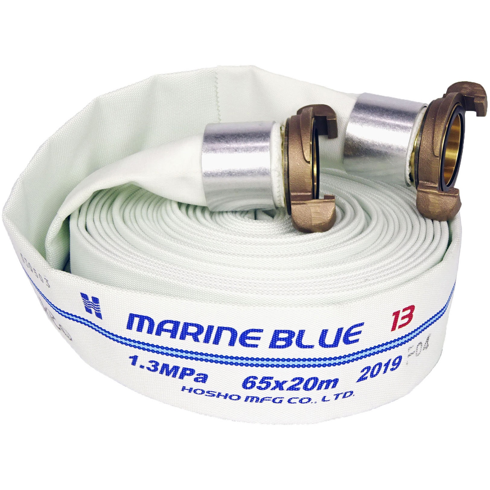 256665 HKマリンブルーホース(船舶用消火ホース)1．3MPa 黄銅製中島式金具 1本 報商製作所 【通販モノタロウ】 22,185円