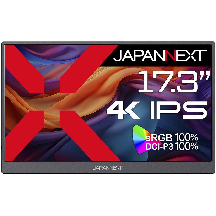 JN-MD-IPS1732UHDR 液晶ディスプレイ 17.3型/3840×2160/HDMI×1、USB-C×2/ブラック/スピーカー有/2年保証 JAPANNEXT IPS(ADS)パネル 非光沢