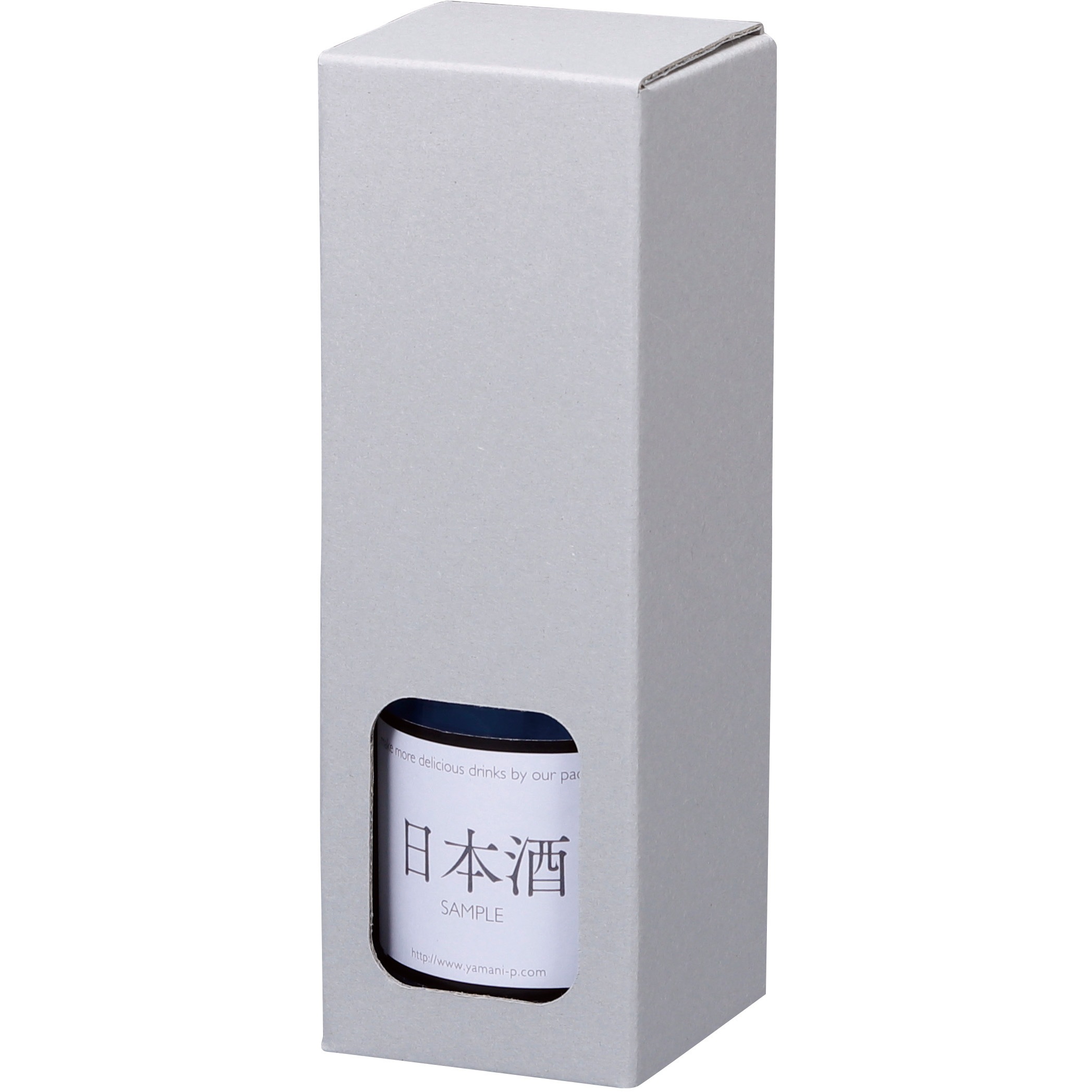 K-1520 窓付 300ml(地券) ヤマニパッケージ グレー色 組底 1本サイズ 1ケース(200枚) K-1520