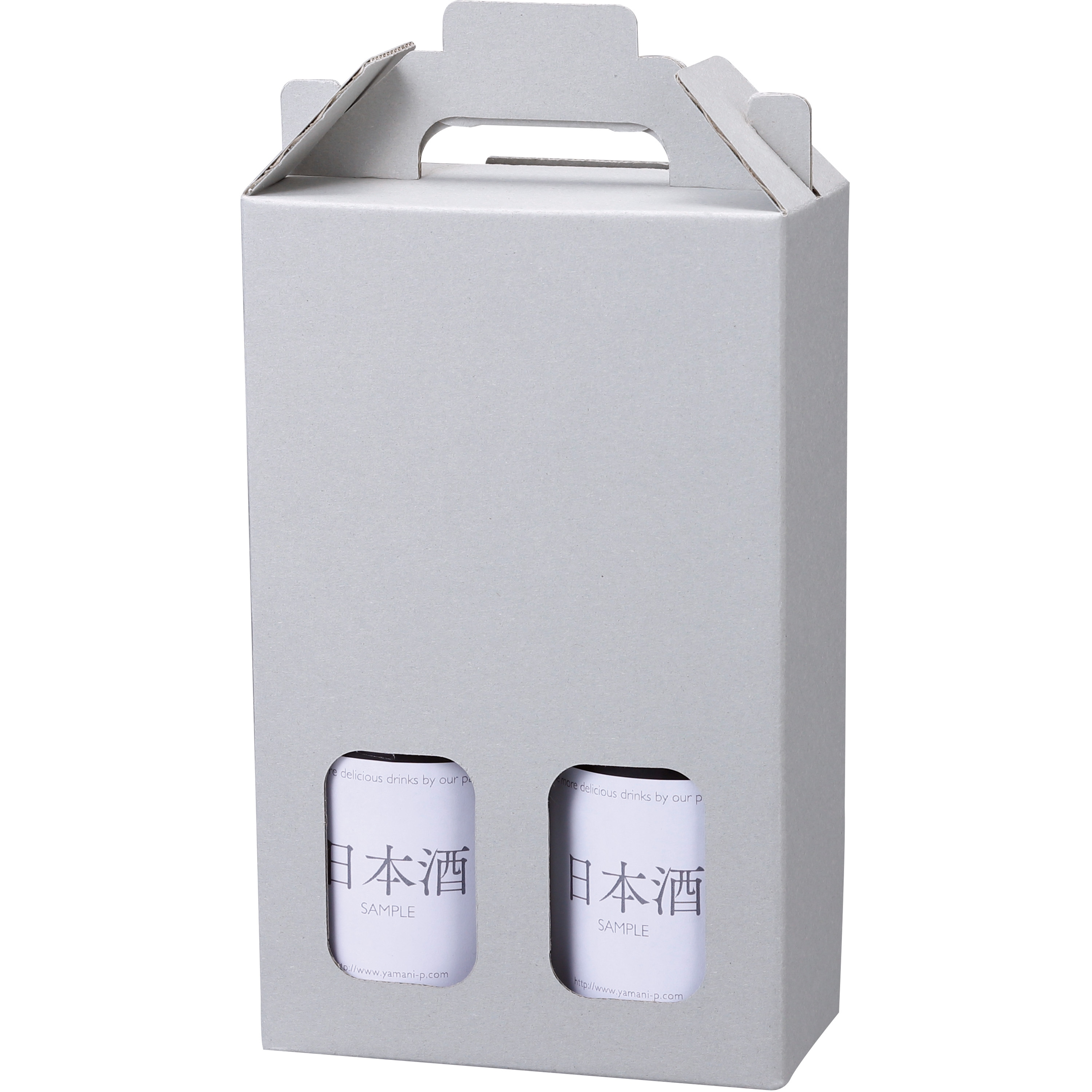 K-1527 窓付 300ml(地券) ヤマニパッケージ グレー色 底ワンタッチ 2本サイズ 1ケース(200枚) K-1527
