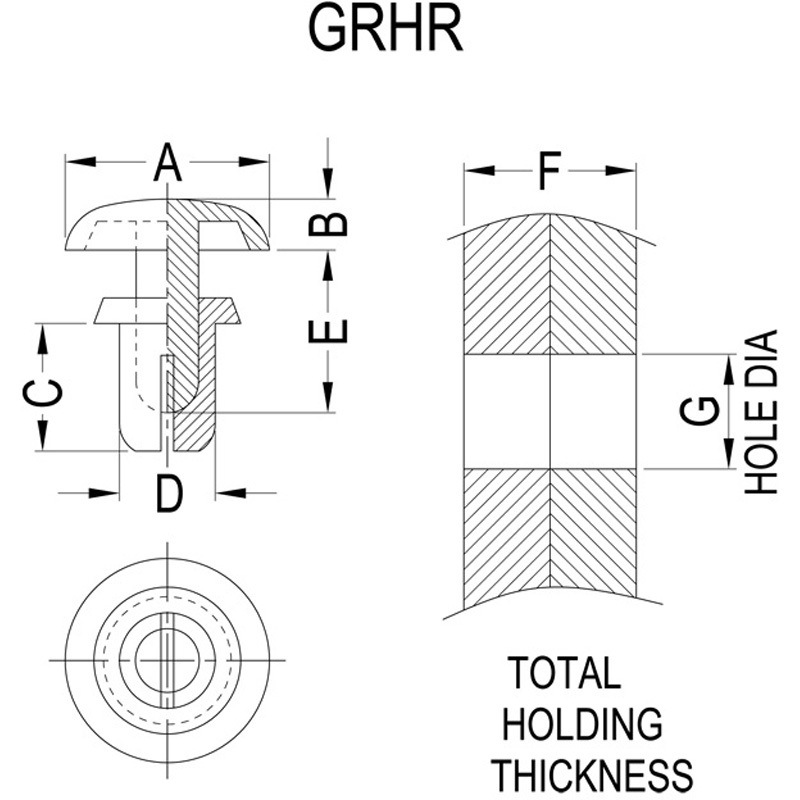 GRHR4080 耐熱性プッシュリベット(46 ナイロン) Gecko Japan タン色