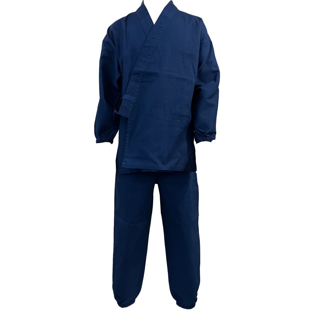 1114330 BL 4L 長袖蜂巣織作務衣 希楽者 綿100% ネイビー 4L 1着 ブルーメイト 【通販モノタロウ】