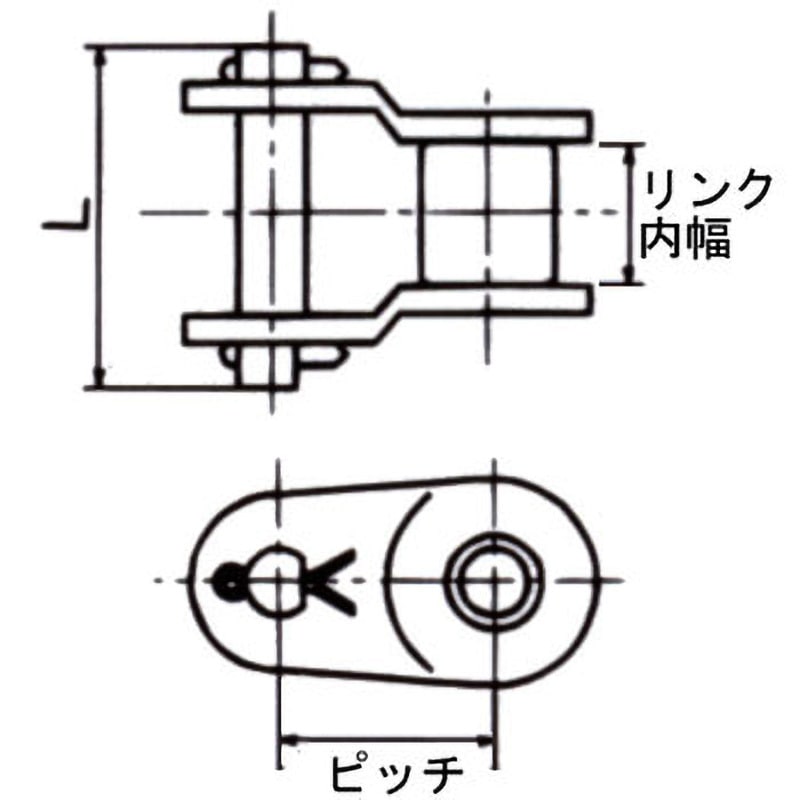 RS60SS-1OL ステンレスオフセットリンク 椿本チエイン 列数1