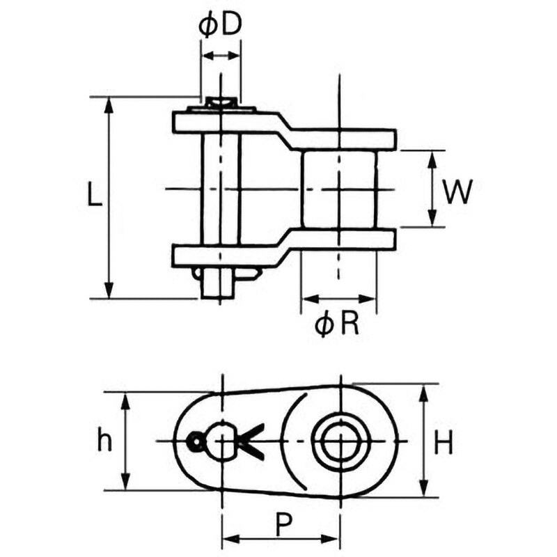 RS100-LMD-1-OL ローラチェーンラムダ用 オフセットリンク 椿本チエイン ピッチ31.75mmリンク内幅18.70mm RS100-LMD- 1-OL - 【通販モノタロウ】