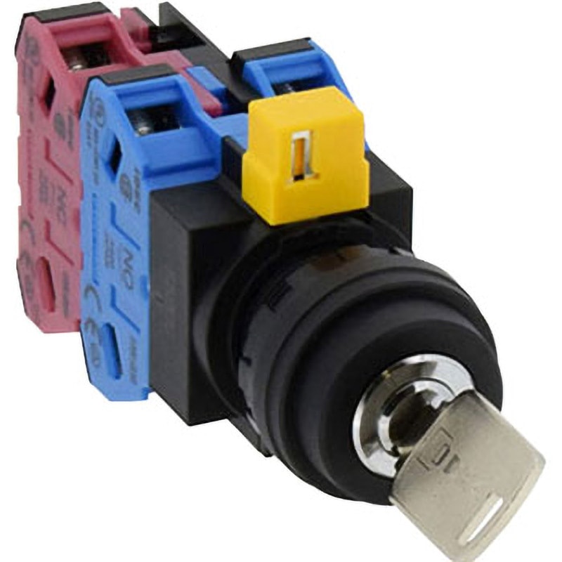 HW1K-2JPA21-502 HW1Kシリーズ IDEC(和泉電気) 各位置停止 鍵付セレクタスイッチ 鍵操作形 ノッチ数2 2a1b 取付穴径22.3(0～+0.4)mm