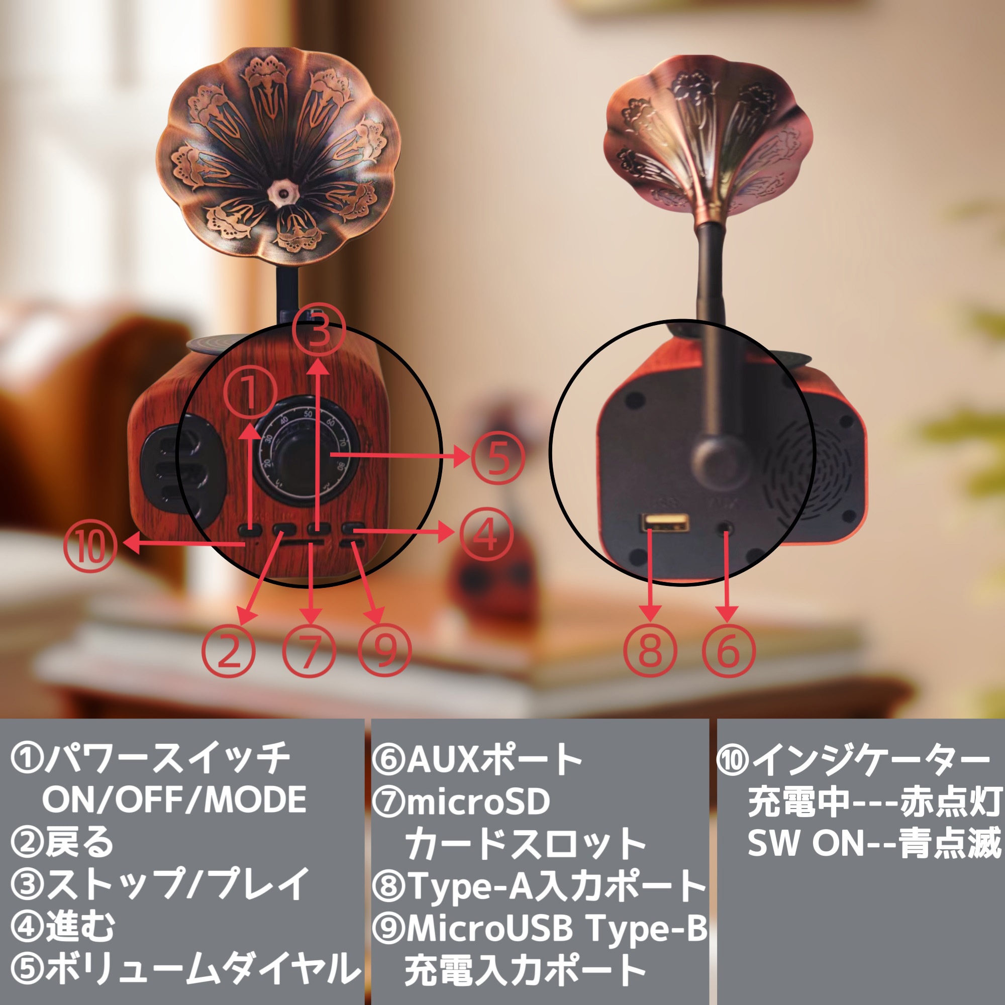 FT-05U-WD レトロFM・ブルートゥーススピーカー 1台 ケイ