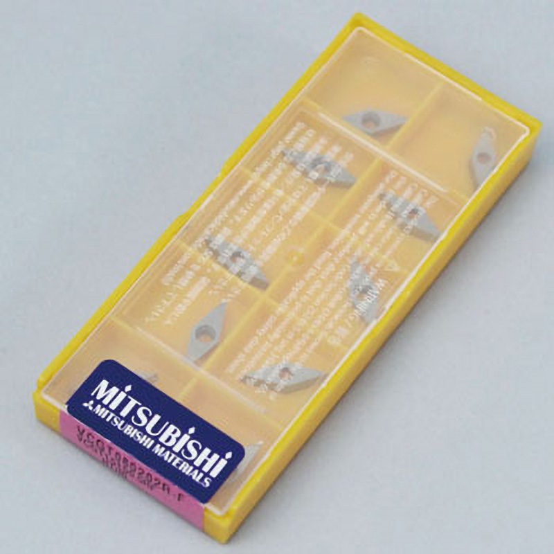 VCGT080202R-F HTi10 チップ VCGT-F 三菱マテリアル 形状ひし形35° 逃げ角7度 HTi10製 コーナー半径0.2mm 1箱(10個) VCGT080202R-F HTi10