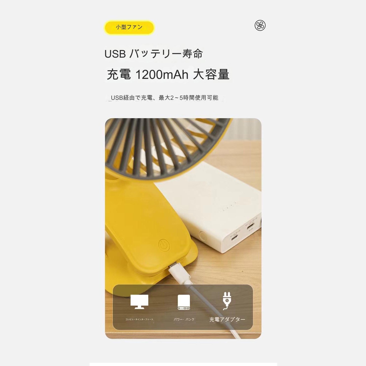 C1000427 扇風機クリップタイプ MZL-31 CRECOTE ホワイト色 幅