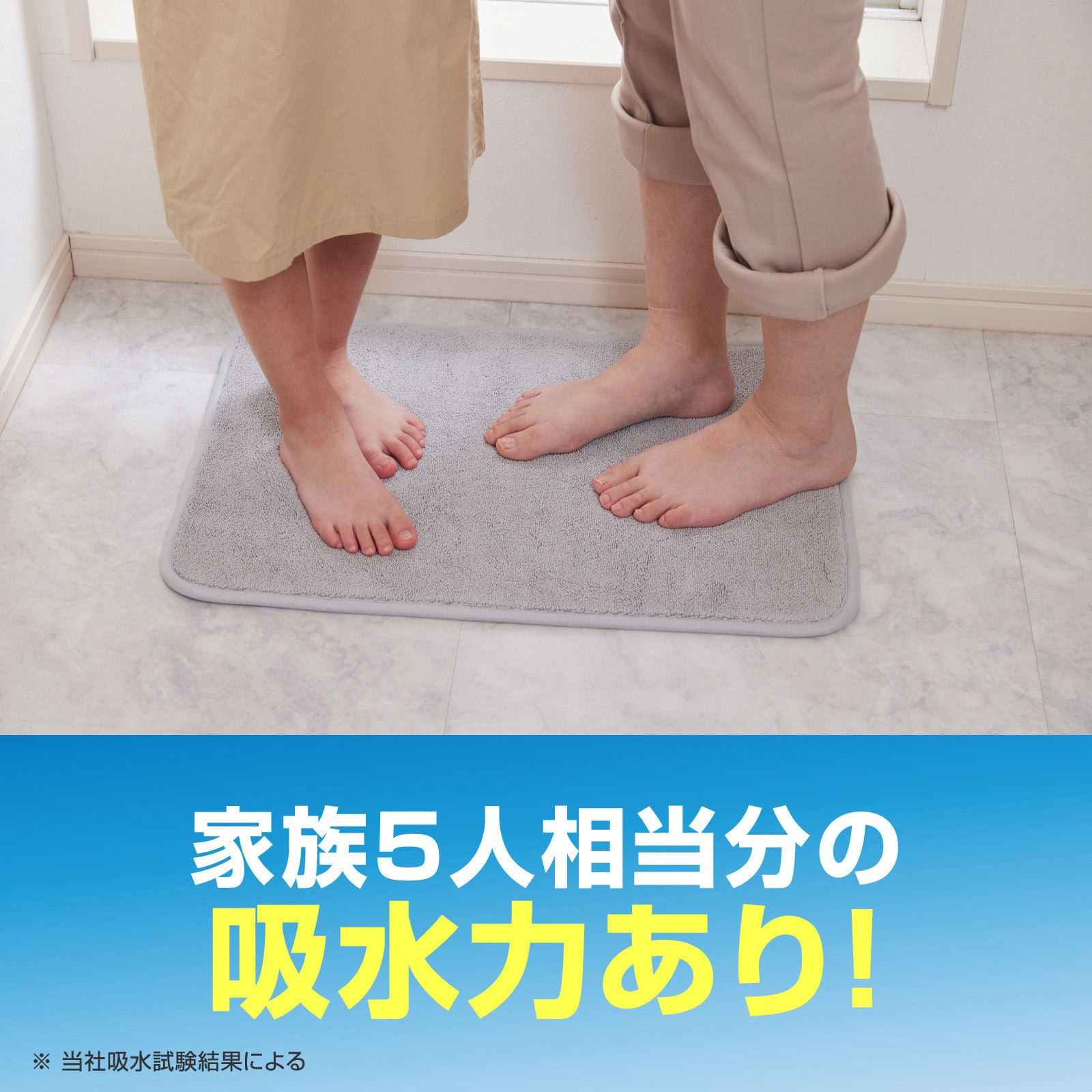 B00626 激落ちくん 瞬間吸水バスマット LEC(レック) ブルー色 寸法500