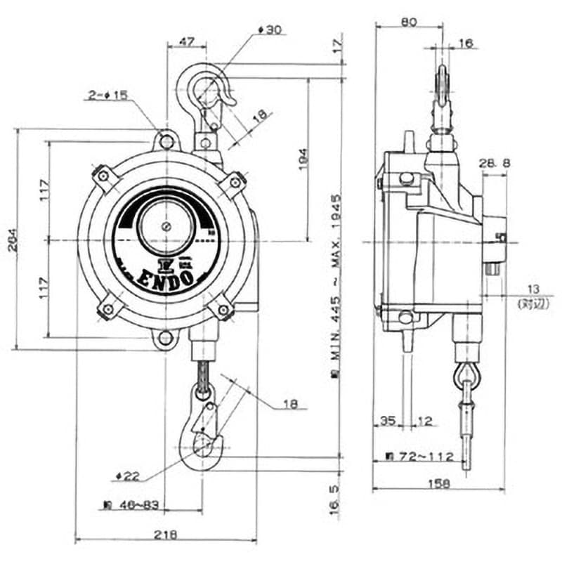 EWF-30 スプリングバランサー 遠藤工業 ストローク1.5m EWF-30 - 【通販モノタロウ】