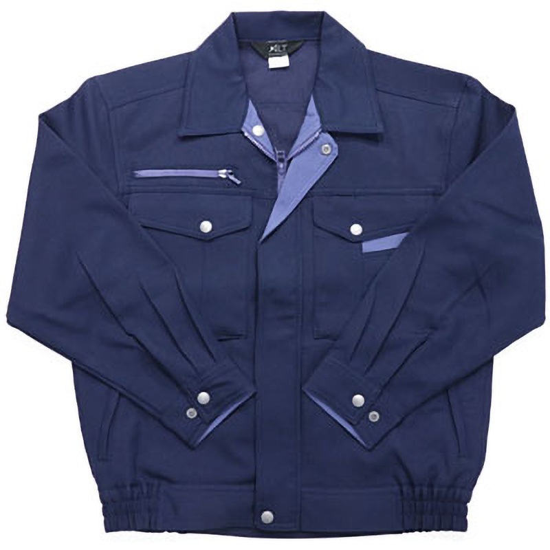 BF-513 BF-513 ボディファイン 長袖ブルゾン(男女兼用)(秋冬用) アルトコーポレーション 名入れ可 ルアナ(東レ国内素材・制電裏綿) ネイビー色 S着丈62cm