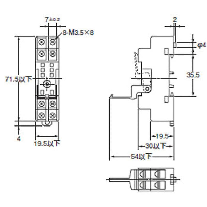 P2RF-08 共用ソケット 角形ソケット P2RF(表面接続) オムロン(omron) プラグイン端子 1個 - 【通販モノタロウ】