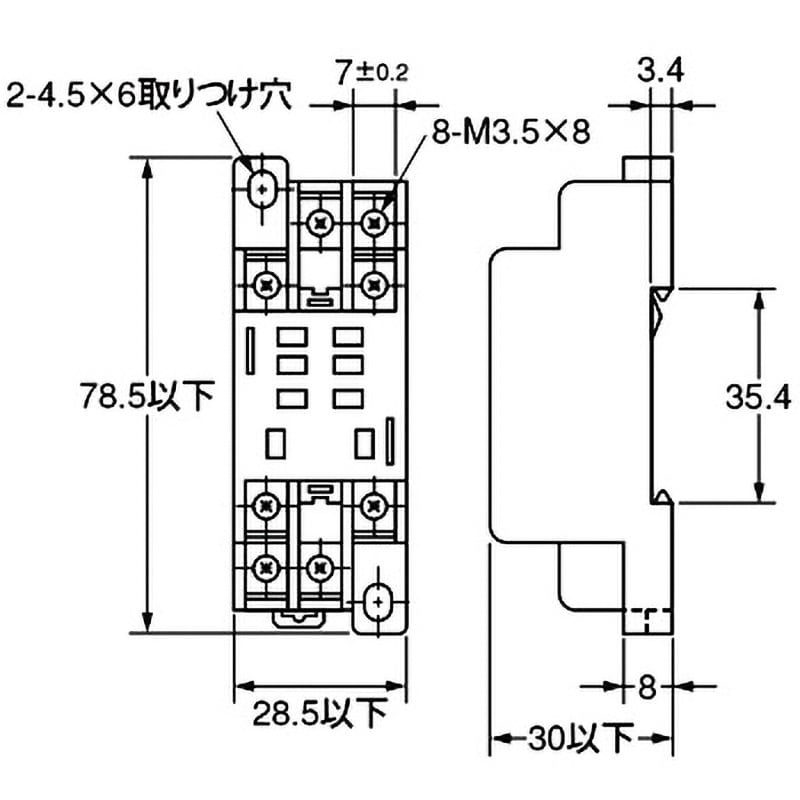 PTF08A 共用ソケット 角形ソケット PTF(表面接続) オムロン(omron) プラグイン端子 1個 PTF08A - 【通販モノタロウ】