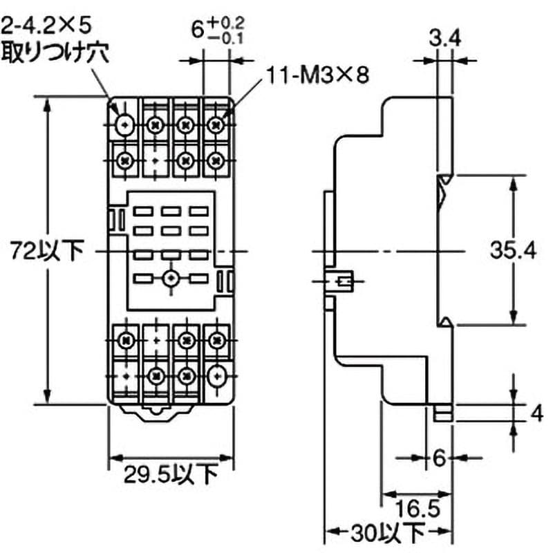 PYF11A FOR MY 共用ソケット 角形ソケット PYF(表面接続) オムロン(omron) ねじ端子 1個 PYF11A FOR MY -  【通販モノタロウ】