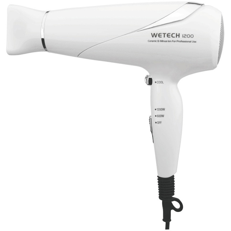 WJ7021 1200 ヘアドライヤー WETECH マイナスイオン機能○ ホワイト色