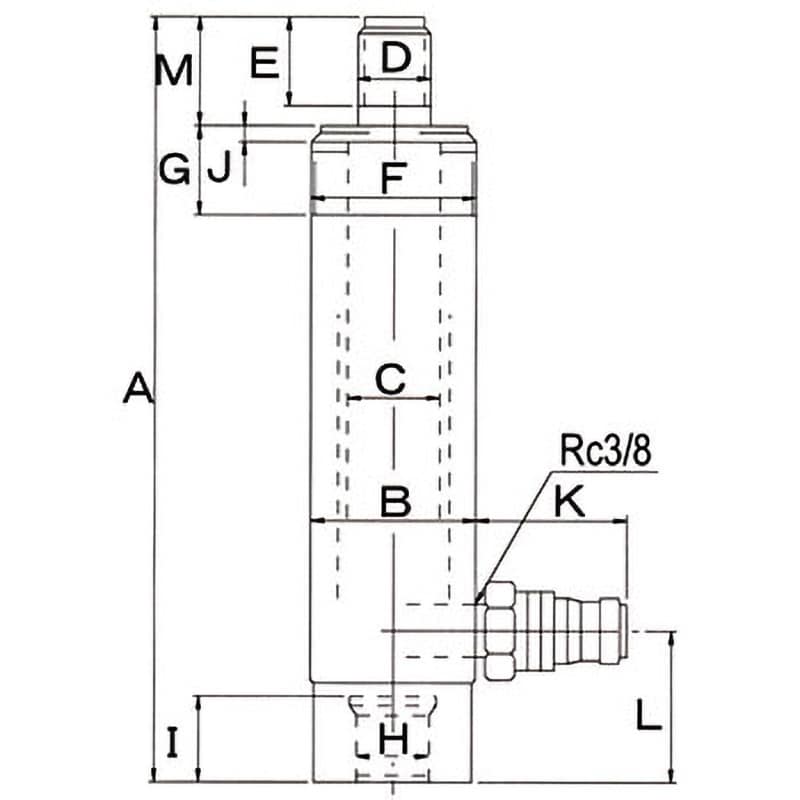 MS1-100T 油圧シリンダー(単動シリンダー) 1台 理研機器(RIKEN) 【通販モノタロウ】