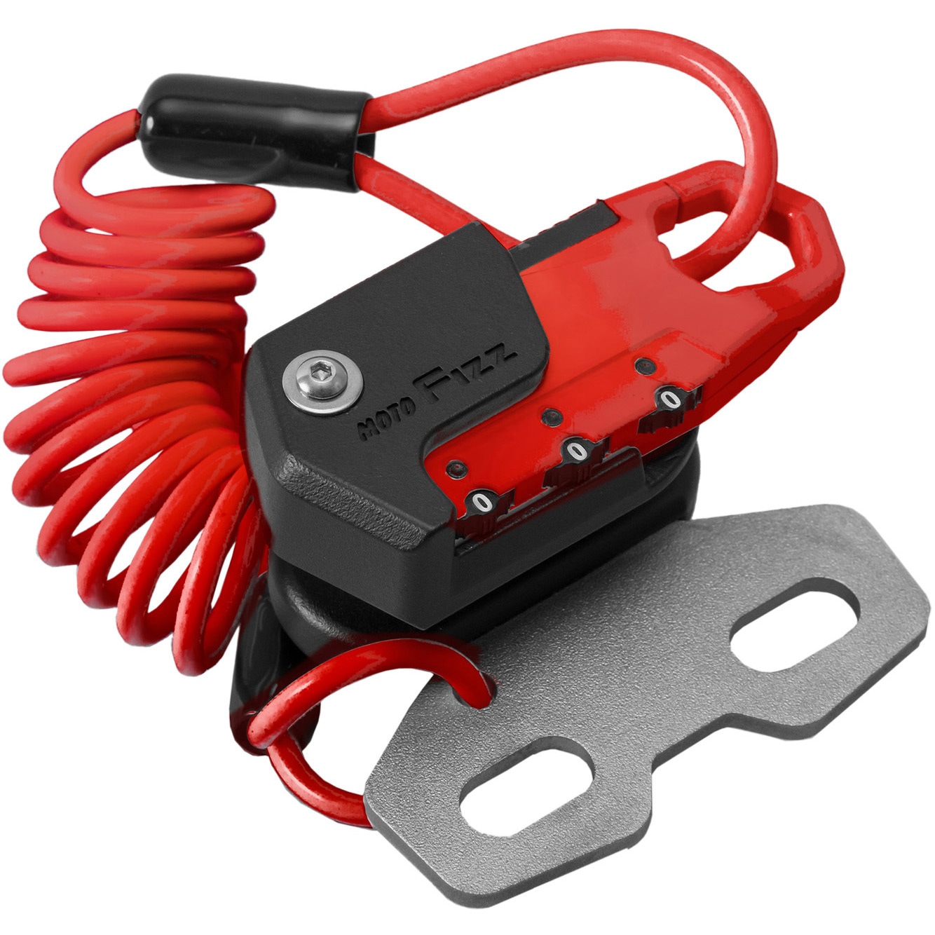 MF-4774 ヘルメット用ワイヤーロック ハンドルクランプ取付 コイル