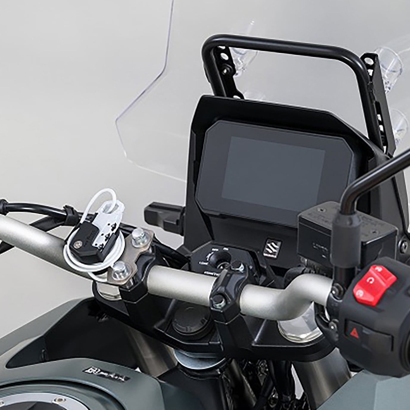 MF-4770 ヘルメット用ワイヤーロック ハンドルクランプ取付 ストレート