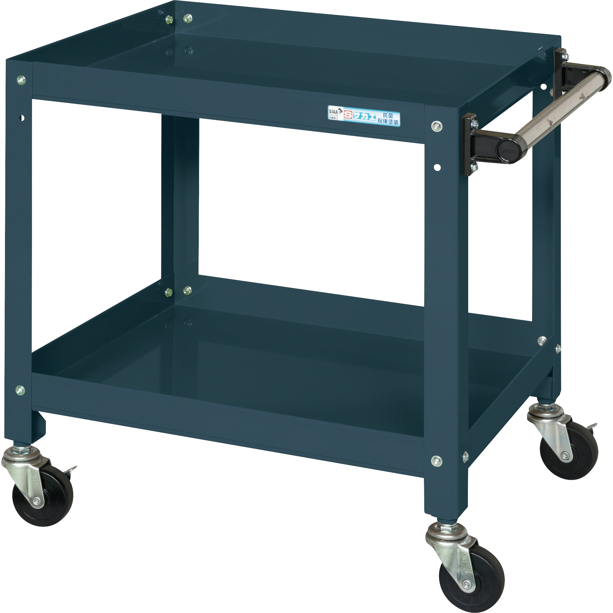 SRJ-6462D スペシャルワゴン 重量タイプ (SRJタイプ/ゴム車) サカエ 2段 ダークグレー 奥行450mm高さ600mm